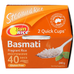 SunRice Basmati Rice Quick Cups 2pk