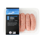 Harmony Free-Range Pork & Fennel Sausages 480g