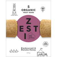 Zesti Blackcurrant & Manuka Honey Organic Fruit Bars 5ea