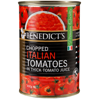 Benedict's Chopped Italian Tomatoes In Tomato Juice 400g