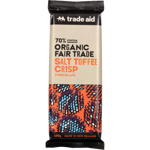 Trade Aid Organic Fair Trade 70% Salt Toffee Crisp Chocolate Block 100g