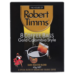 Robert Timms Gold Colombian Style Coffee Bags 8pk