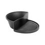 SOGA 2In1 Iron Ribbed Fry Pan Skillet Griddle Bbq Steamboat Hotpot