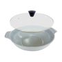 KOMAN 28cm Two Hands Ih Wok And Glass Lid Grey
