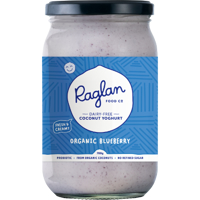Raglan Coconut Yoghurt Organic Blueberry Probiotic Dairy-Free Coconut Yoghurt