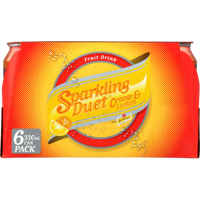 Schweppes Sparkling Duet Orange & Lemon Soft Drink Cans 6pk