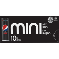 Pepsi Max Mini Soft Drink 10pk