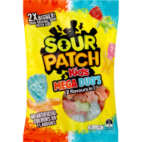 The Natural Confectionery Co . Sour Patch Kids Mega Duos Confectionery 220g