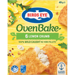 Birds Eye Oven Bake Lemon Crumb 100% Wild Caught NZ Hoki Fillets 425g