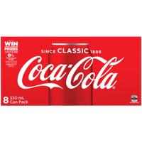 Coca Cola Soft Drink Cans 8pk