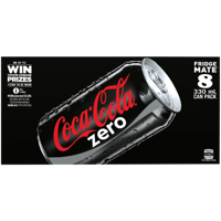 Coca Cola Zero Soft Drink Cans 8pk