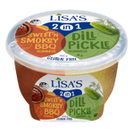 Lisas Lisa's 2 in 1 Sweet 'N Smokey BBQ & Dill Pickle Hummus 200g