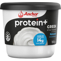 Anchor Protein Plus Natural Unsweetened Greek Style Yoghurt 180g