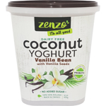 Zenzo Dairy Free Vanilla Bean With Vanilla Seeds Coconut Yoghurt 300g