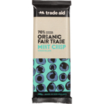 Trade Aid Organic Fair Trade 70% Cocoa Mint Crisp Chocolate Block 100g