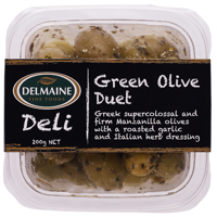 Delmaine Green Olive Duet 200g