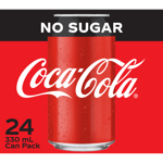 Coca-Cola No Sugar Soft Drink Cans 24pk