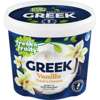Fresh N Fruity Yoghurt Tub Greek Vanilla 1kg