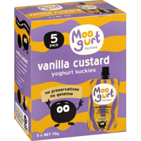 Moogurt Suckies Kids Probiotic Yoghurt Pouches Vanilla Custard Package type