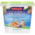 Talleys Mussels Cooked Garlic Marinated pottle 375g