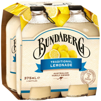 Bundaberg Soft Drink Lemonade 375ml 4pk