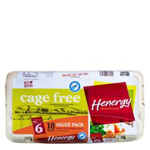 Henergy Eggs 18pk Cage Free Size 6 carton 18pk
