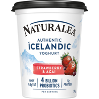 Naturalea Authentic Icelandic Yoghurt Tub Strawberry & Acai 500g