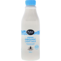 Puhoi Organic Organic Milk Light 750ml