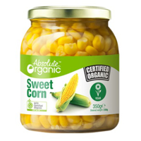 Absolute Organic Sweet Corn Kernels 350g