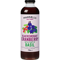 Hansells Blackcurrant, Cranberry & Basil Cordial 750ml