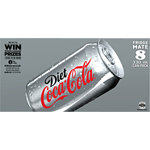 Coca Cola Diet Cans 330ml 8 Pack