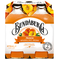 Bundaberg Sparkling Drink Peach 4 Pack