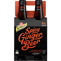 Schweppes Ginger Beer Spicy Bottles 4 Pack