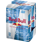 Red Bull Energy Drink Sugar Free Cans 250ml 4 Pack