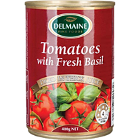 Delmaine Tomatoes Flavoured with Basil 400g