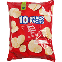 Woolworths Crinkle Cut Potato Chips Multipack Ready Salted 10 Pack