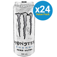 Monster Energy Zero Ultra Energy Drink 500ml Can (24 Pack)