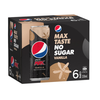 Pepsi Max Vanilla Cans 330ml (24 Pack)