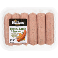 Hellers Honey Lamb & Rosemary Sausages 480g