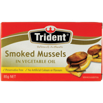 Trident Smoked Mussels In Vegetable Oil 85g