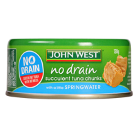 John West No Drain Tuna With A Little Springwater 130g