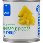 Value Pineapple Pieces In Syrup 425g