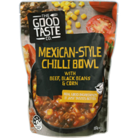 The Good Taste Co. Mexican-Style Chilli Bowl With Beef Black Beans & Corn 500g