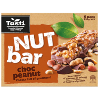 Tasti Nut Bar Choc Peanut Bars 6pk
