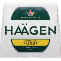 Haagen Citrus 2% Lager Bottles 12pk
