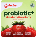 Anchor ​Probiotic+ Strawberry & Raspberry Greek Yoghurt 4pk 500g