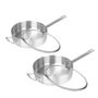 SOGA 2X 30cm Stainless Steel Saucepan Sauce pan with Glass Lid and Helper Handle Triple Ply Base Cookware - SaucePanSS423130CMX2