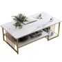 Marble Texture Modern Rectangle Coffee Table