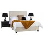 Megan custom upholstered bed with choice of standard base