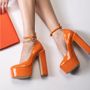 Novo ZIPPEDY ORANGE PATENT Women's High Fashion Novo Heels